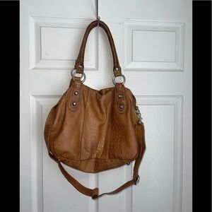 Linea pelle distressed leather satchel bag